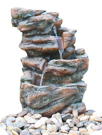 Chine Fontaines en pierre extérieures adaptées aux besoins du client de taille, fontaine de jardin de roche dans la couleur grise fournisseur