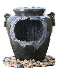 Chine Fontaines asiatiques de jardin de pot de style chinois, fontaines d'eau de cascade extérieures 18&quot; fournisseur
